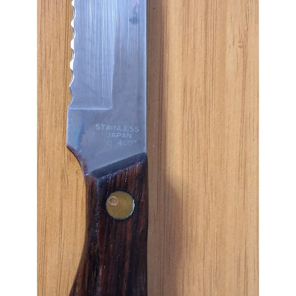 Vintage‎ Pair Of Wooden Handle Knives. Mighty Oak By Imperial & Lifetime Cutlery